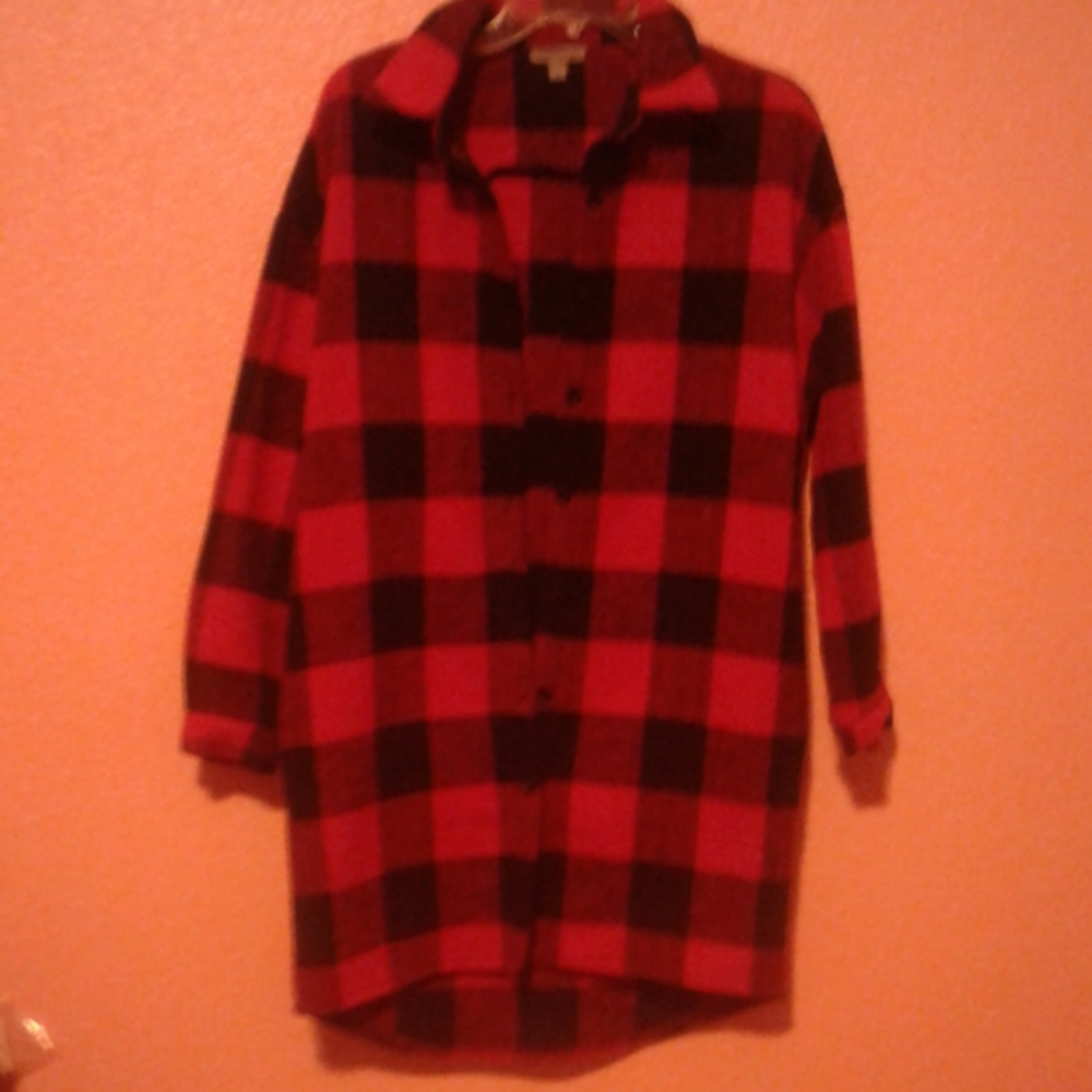 Red & Black Lumberjack Oversized Shirt